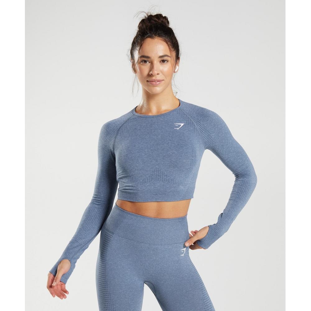 

Укороченный топ GYMSHARK Vital Seamless 2.0 Evening Blue Marl B1A3D UBZ6