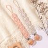 Pack of 2Pcs Handwoven Baby Pacifier Clip Chain Hand-knitting Toddler Feeding Bottle Strap Belt for Infants