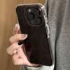 Through hole vortex IND brown halo leopard print phone case with chain for iPhone 11 12 13 14 15 16 17 Pro Max