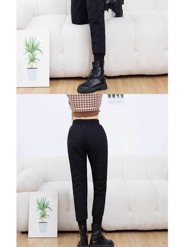 Damen High-End Gänsedaunen Winterhose - Kältefest, Bündchen für Skifahren, -40°C.