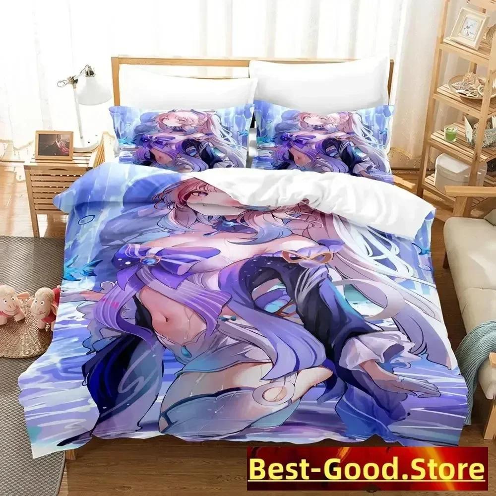 Game Genshin Impact Sangonomiya Kokomi Bedding Set Single Twin Full Queen King Size Bed Set Adult Kid Bedroom Duvetcover Sets