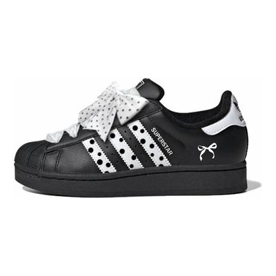 Originals SUPERSTAR Polka Dot Black Shell Abrasion Resistant Low Top Skateboard Shoes Women's Black White EG4959(Team598-)