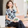 Jianhu Women's Elegant Summer Thin Round Neck Short Sleeve T-Shirt