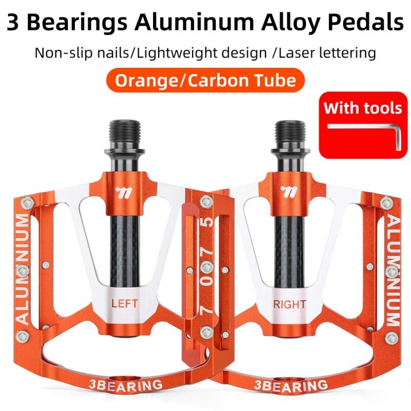 WEST BIKING Ultralight Bicycle Pedal CR-MO Axle 3 Bearings Bike Pedal Anti Slip Racing Pedal MTB Gravel Road Bike Accessories