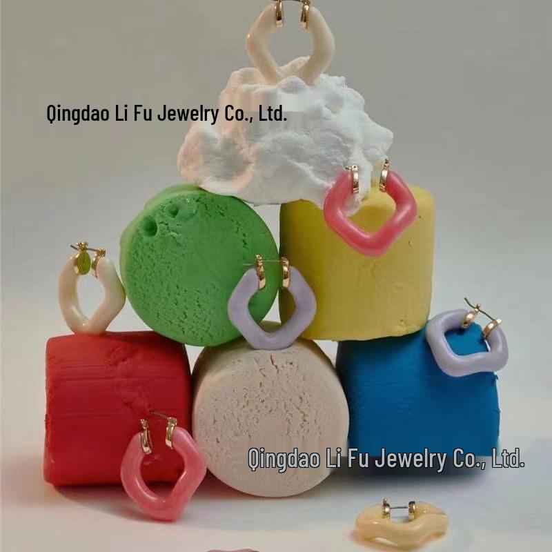 Lisa Style 2021 Trendy Geometric Round Earrings: Light Luxury Design