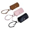 New with Lanyard Sunglasses Storage Bag Solid Color PU Leather Eyewear Bag Portable Glasses Case