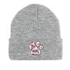 Dog Cat Paw Print Heart Knit Hat Beanie, Valentine's Day "XOXO LOVE KISS", Cozy Stylish Knitted Cap Beanie