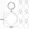 5/50pcs Transparent Photo Frame Keychain Tassels Snap-In Custom Insert Photo Acrylic Blank Keyring Clear Blank Picture Pendant