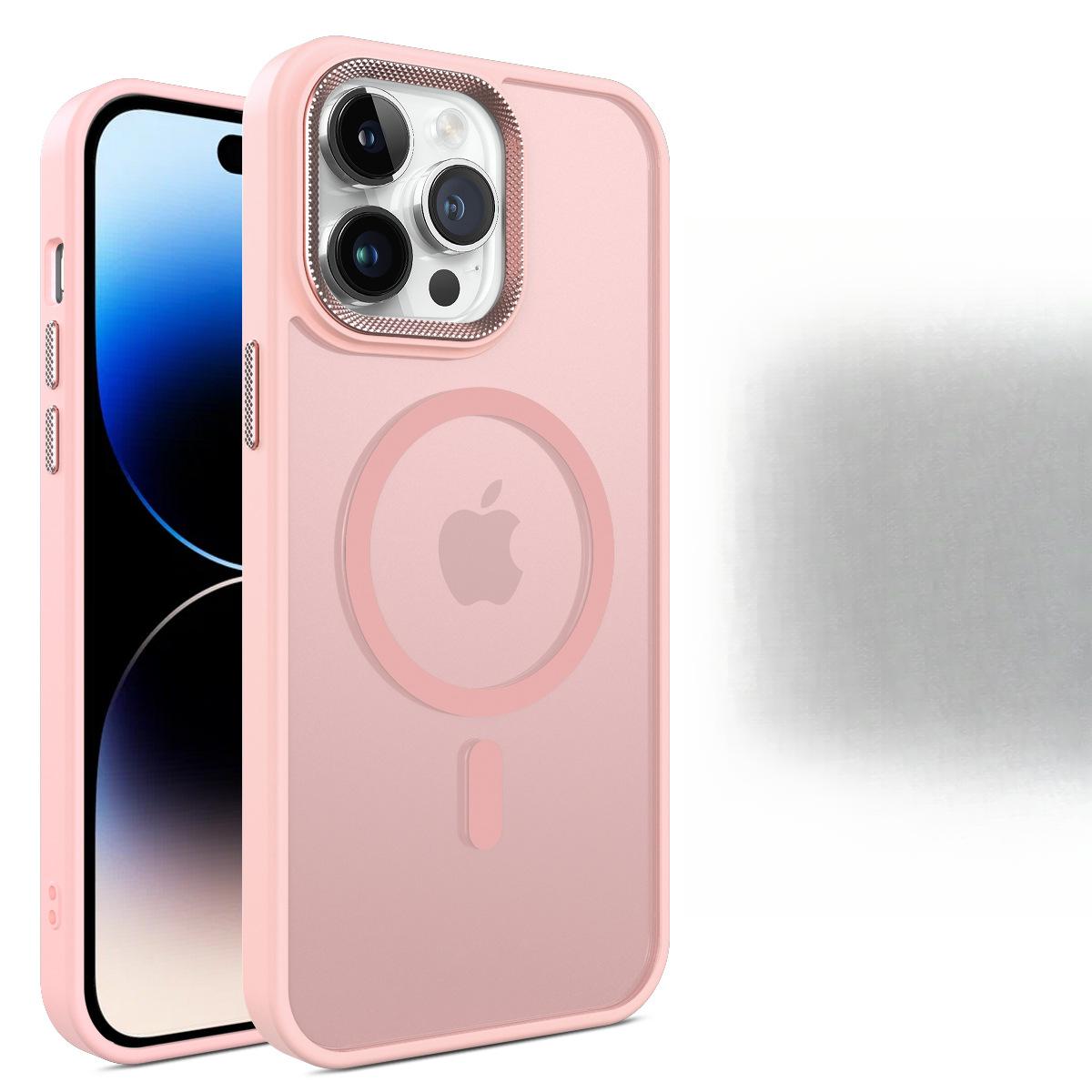 

Магнитное притяжение для чехла для телефона IPhone16promax Apple 15 Матовый противоударный защитный чехол iPhone 16promax розовый