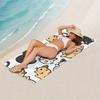 Cartoon Cat Printed Super Absorbent Towel, Breathable Quick Dry for Beach Swimming Camping