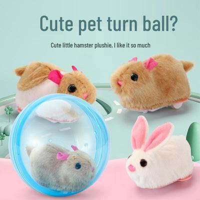 Electric Plush Hamster Spinner: Interactive Cat Teaser & Rolling Ball Toy for Fun Parent-Child Play