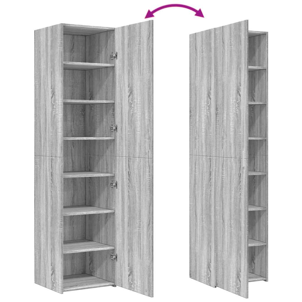 Highboard Gray Sonoma 45 X 42.5 X 185 Cm Particleboard