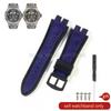 19x28mm Black Blue Red for Roger Dubuis EXCALIBUR Genuine Leather Watch Strap Special Interface Supple Moisture Wicking Design
