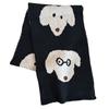 Windproof Puppy Pattern Scarf Lightweight Knitted Shawl Trendy Cashmere Blend Scarf  Winter