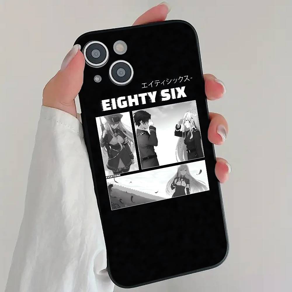 Lena And Shin Anime 86 Eighty Six Phone Case Cool Black Silicone Soft For IPhone 16 15 14 13 12 11 X XR Plus Pro Max Plus IPHONE 14