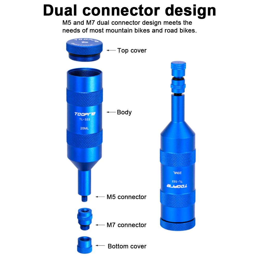 20/50ML Road Bike Disc Brake Oil Replenishment Tool Aluminum Alloy Oil Reservoir Road Bike Oil Injector Outdoor Carrying