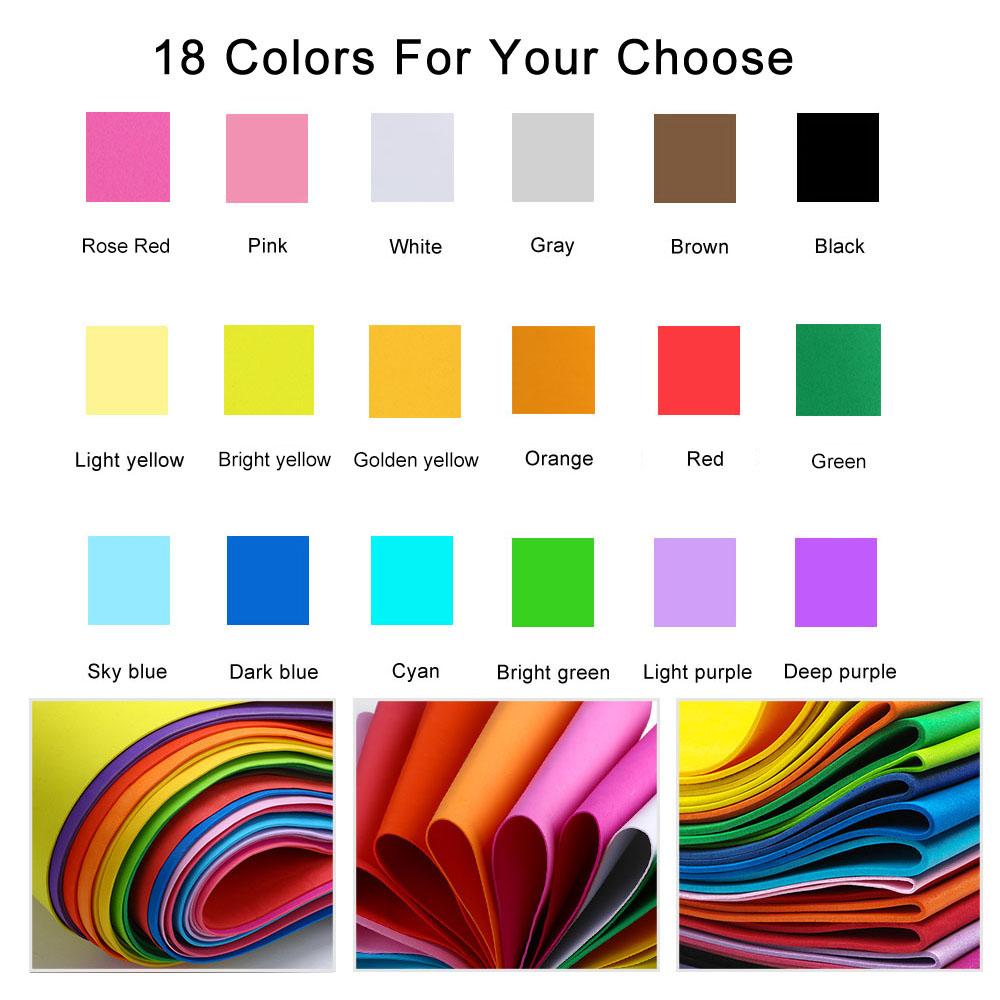 18 Colors Colorful Eva Foam Sheets Cosplay EVA Foam 2mm Thick 50cm*50cm EVA Foam Papers for Arts Crafts DIY Project