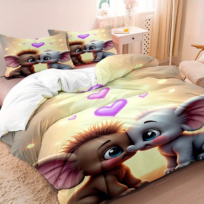 

3Pcs Bedding Set 3D Printed Down Comforter Cover Set 1Pc Comforter Cover 2Pcs Pillowcases Without Core Ultra-Soft Comfortable Duvet Cover Set&EU Single(135x200cm)
