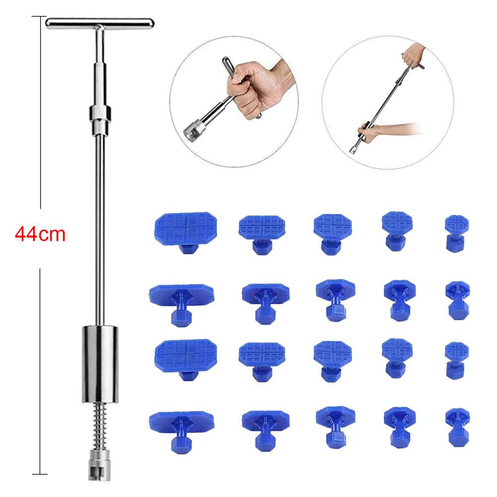 Car Dent Puller T Dent Repair Tools Auto Repair Sheet Metal Slide Hammer Reverse Hammer Tabs Glue Kit Hail Pit Paintless Remover