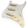 Musiclily SSS Golpeador Pre-cableado Alnico 5 Humbucker Tamaño Simple para Guitarra Eléctrica Strat 4P Perla Blanca Envejecida Pro-SE ST-DPHA