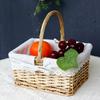 Weidenpicknickkorb mit Griff und waschbarem Futter für Camping, Gemüse pflücken, Muttertag, Thanksgiving-Ausflüge