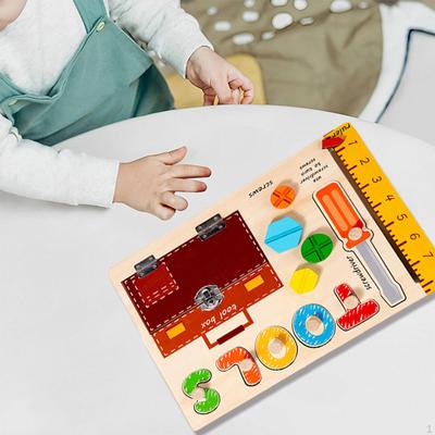 Busy Board Montessori Toy Wooden Sensory Brain Shape Recognition Toddlers Activity