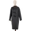 New Double-sided Cashmere Coat with Croissant Buckle Round Neck Medium and Long Woolen Coat Wool Coat Autumn and Winter