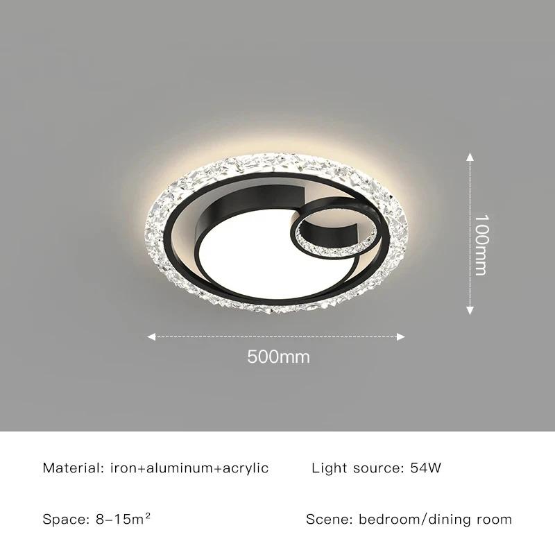 Moderne Runde LED Bescheidene Deckenleuchten für Schlafzimmer Küche Goldene Kristall-Kronleuchter Arbeitszimmer Badezimmer Deckenleuchter