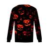 Women's Casual Long Sleeve T Shirt Pleated Round Neck Halloween Pumpkin Print Top Lightweight Comfortable Fit