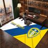 Leeds United Custom Crystal Velvet Rug, Personalized Name Text Print, Football Logo Soft Non‑Slip Floor Mat Home Decor Gift
