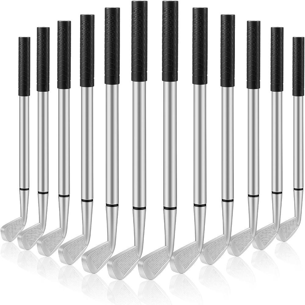 12 Pieces Mini Golf Clubs Pens Black Decorative Golf Pens Golf Ballpoint Pen  Golf Party Favors