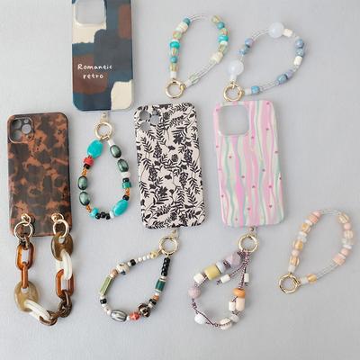 Neues Handyzubehör Holzkette Boutique Perlen Luxus Handyhüllenketten Acrylgriff Lanyard Handy Patch Anhänger Riemen