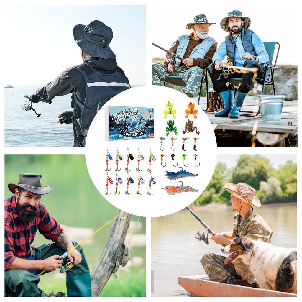 Fishing Baits Freshwater Fishing Tackle Kit Christmas Advent Countdown 2025 Boxed Baits For Trout Bass Catfish Beginner Men