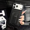KEYSION Stoßfeste Handyhülle für iPhone 13 14 15 Pro Max 14 15 Plus Silikon+PC Kartensteckplatz Halter Tasche Ständer Rückseite
