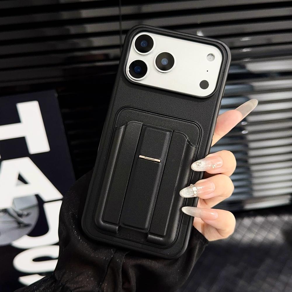 KEYSION Stoßfeste Handyhülle für iPhone 13 14 15 Pro Max 14 15 Plus Silikon+PC Kartensteckplatz Halter Tasche Ständer Rückseite