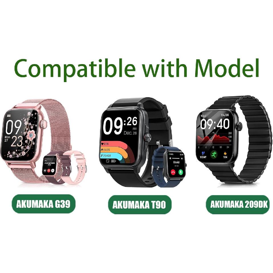 Compatible with AKUMAKA Smart Watch Band, 22mm Fabric Elastic Scrunchie Elastic Watch Band Women Cute Replacement Straps Compatible for AKUMAKA G39,