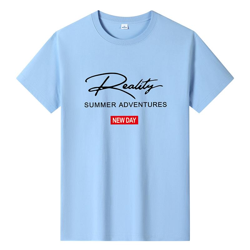 GMXIA Pánské bavlněné tričko s krátkým rukávem, volné, s potiskem a polovičními rukávy