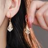 Real Gold Electroplated Micro-inlaid Water Drop-shaped Opal Ear Buckle Korean Version Fashion Temperament Earrings Light Luxury High-end Earrings Wome