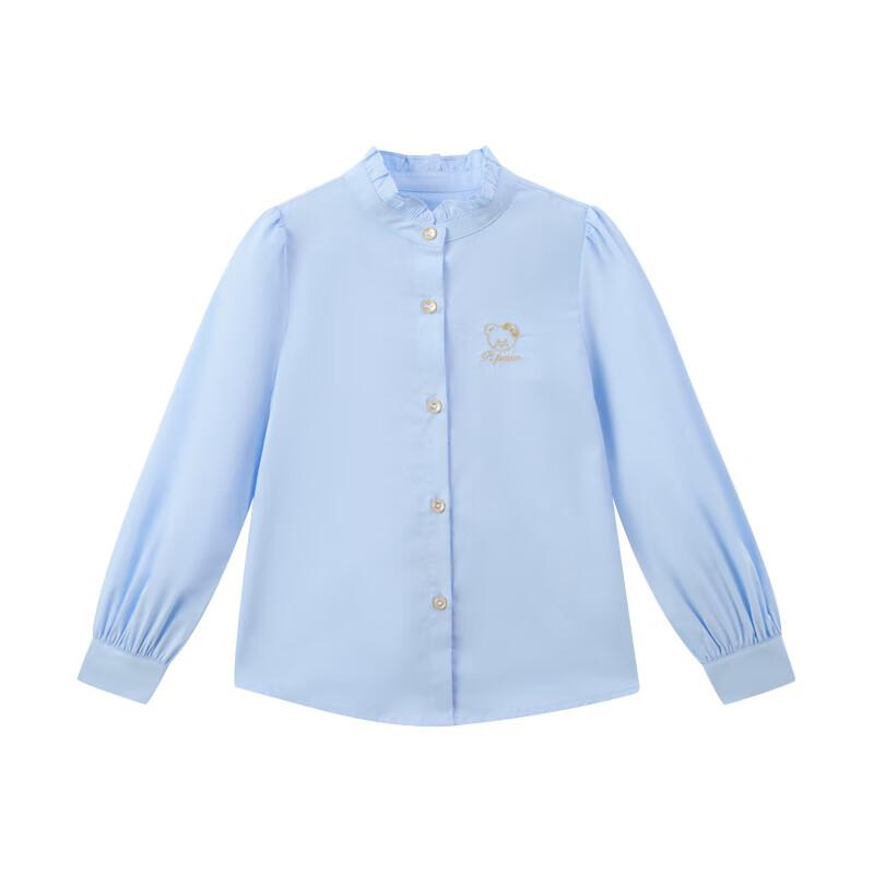 PawinPaw Girls  Cartoon Bear Lace-Collar Long-Sleeve Shirt 120