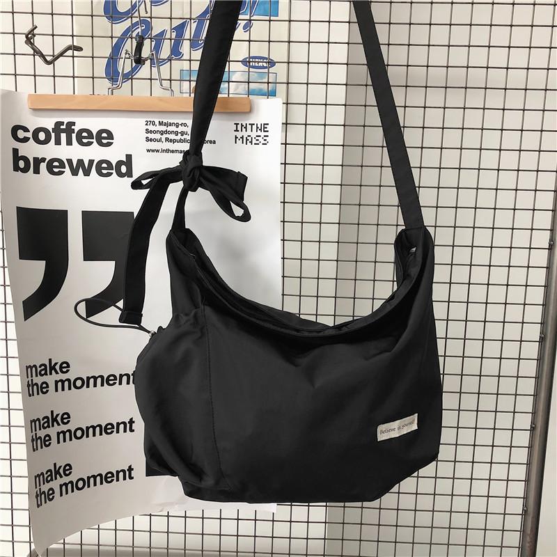 School Bag, Boys Messenger Bag, Large Capacity Casual Trendy Brand Shoulder Bag, Women's Nylon College Student Couple Mailman Bag