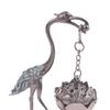 Crane Incense Burner Holder Stove Lotus Incense Burner Antique Alloy Lotus Hanging Stove Tea Ceremony Craft Household Decoration