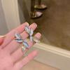 LATS French Exquisite Leaf Earrings Korean Light High Design Sense Stud Earring Unusual Jewelry for Women