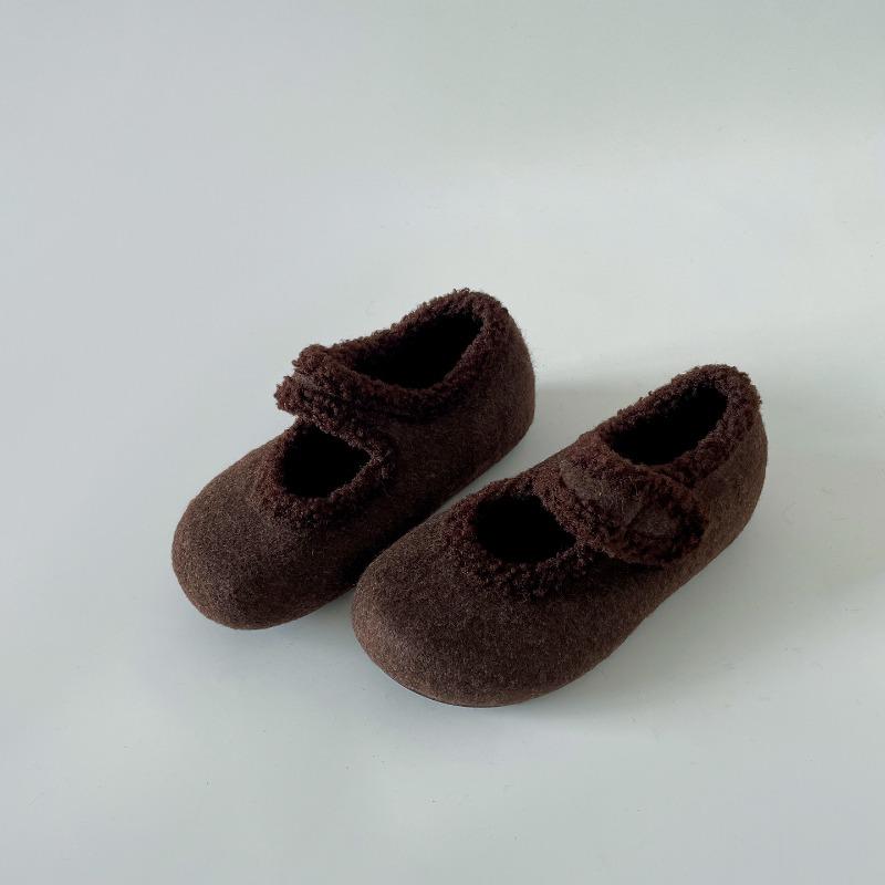 Autumn Woolen Fabric Women Flats Shoes Comfort Soft Sole Mary Jane Shoes Warm Cotton Outdoor Shoes For Winter