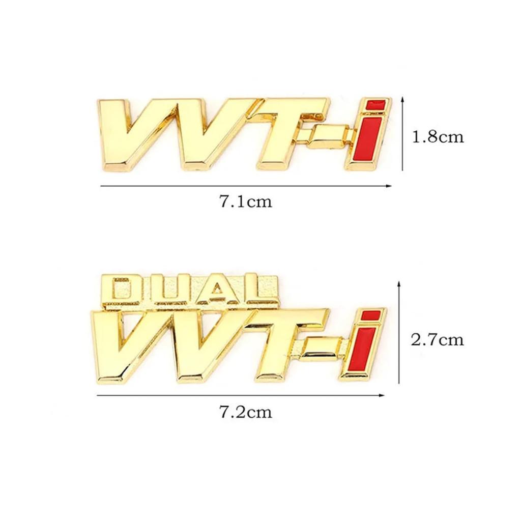 Car Sticker Emblem Auto Side Wings Badge Decal Dual VVT-i VVTi Camry Chr Avensis Reiz (Dual VVT-i Silver)
