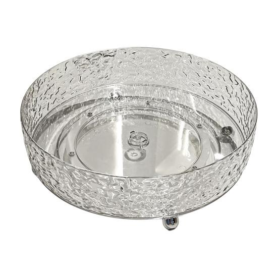 Rotating Snack Tray for Coffee Table 360-degree Spinning Fruit Nut Serving Platter Deep Edge Large Capacity Space-Saving Candy Holder
