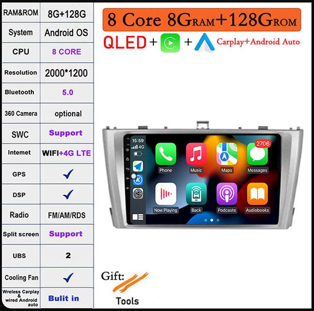 Android 14 For Toyota Avensis T27 2009 -2015 Carplay Auto Car Radio GPS Navigation Multimedia Player DSP Stereo 4G