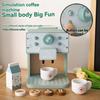 Kids Kitchen Toy Set Wooden Coffee Maker Set Simulation Cookie Pretend Play Educational Toys Gifts for Girls Boys