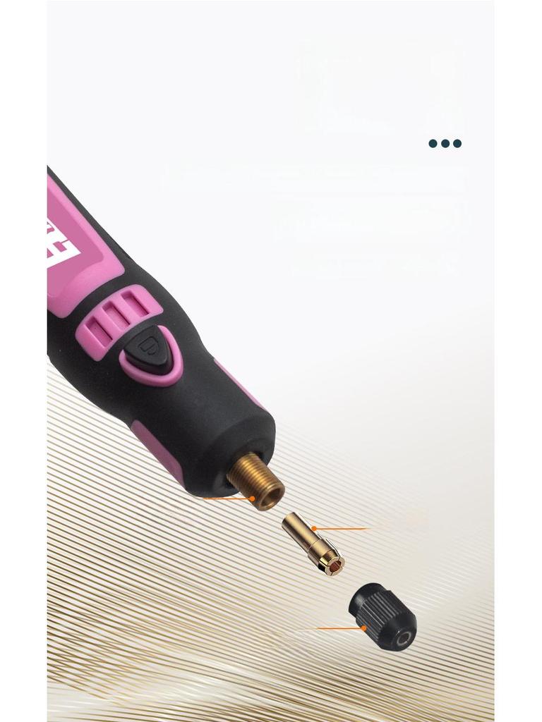 Mini stylo de gravure électrique rose rechargeable avec contrôle de vitesse et batterie au lithium pour le polissage et le meulage des ongles.