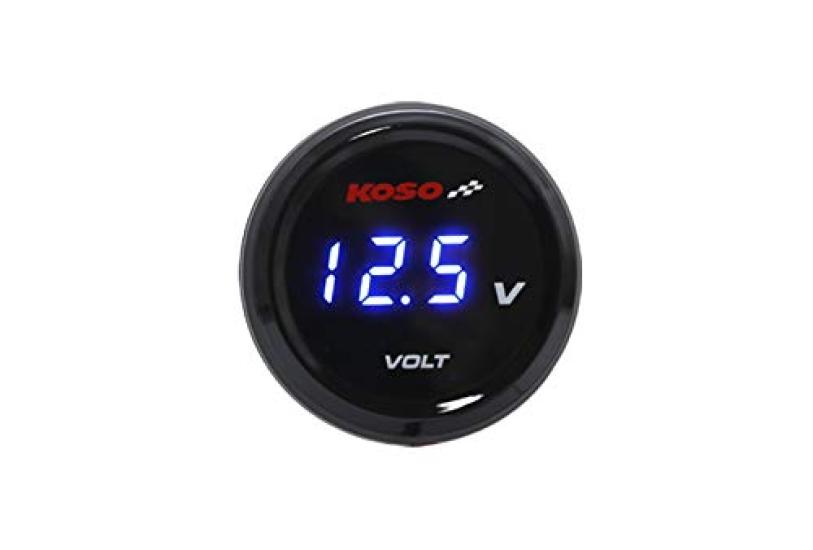 

KN Planning KOSO Waterproof LED Voltmeter for Motorcycles and with Warning Blue Scooters, 12V, Function,