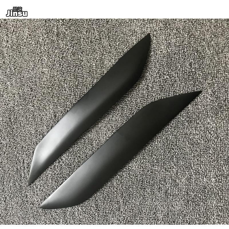 For Toyota Mark X 2004 - 2009 Carbon Fiber Headlight Cover Eyebrows Reiz Fiber Glass Primer Car Front Lamp Eyelids Sticker 2Pcs